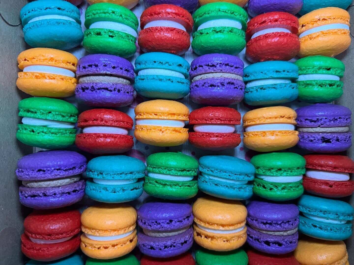 Dairy-free macarons Victoria BC - colorful assortment